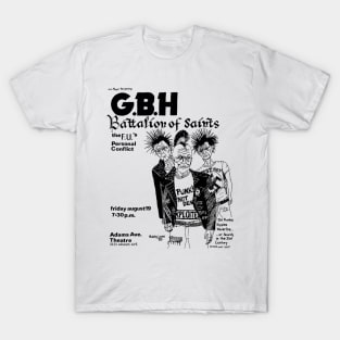 G.B.H. / Battalion of Saints / The F.U.s / Personal Conflict Punk Flyer T-Shirt